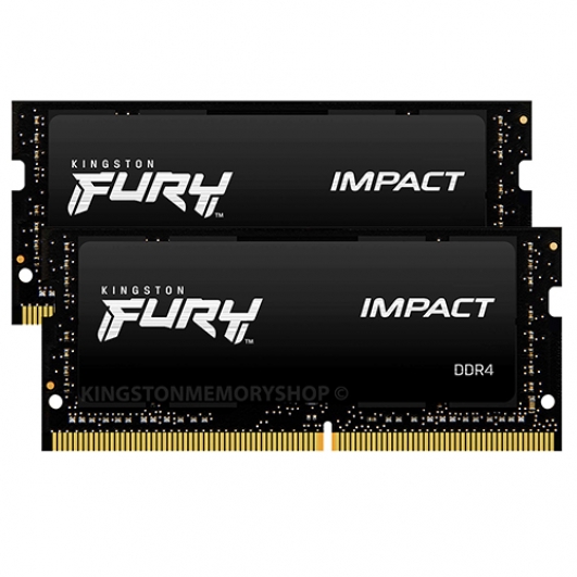 Kingston FURY Impact Black KF432S20IBK2/64 64GB (32GB x2) DDR4 3200MT/s Memory, SODIMM