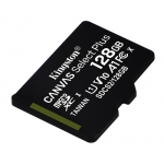 Kingston 128GB Canvas Select Plus Micro SD (SDXC) Card U1, V10, A1, 100MB/s R, 10MB/s W