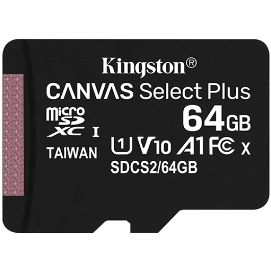 Kingston Canvas  Select 32GB/64GB/128GB MicroSD Class 10 UHS-1 With Adapter-UK 