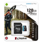 Kingston 128GB Canvas Go Plus Micro SD (SDXC) Card U3, V30, A2, 170MB/s R, 90MB/s W