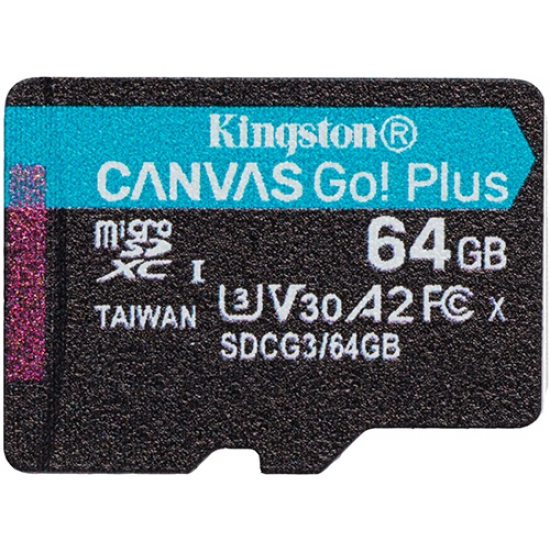 Kingston 64gb Canvas Go Plus Micro Sd Sdxc Card U3 V30 170mb S R 70mb S W Buy Online Kingston Free Uk Delivery