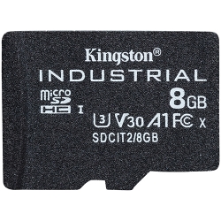 Kingston 8GB Industrial Micro SD (SDHC) Card U3, V30, A1, 100MB/s R, 80MB/s W, No Adapter