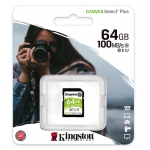 Kingston 64GB Canvas Select Plus SD (SDXC) Card U1, V10, 100MB/s R, 10MB/s W