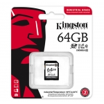 Kingston 64GB Industrial SD (SDXC) Card U3, V30, A1, 100MB/s R, 80MBs/ W