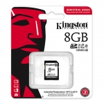 Kingston 8GB Industrial SD (SDHC) Card U3, V30, A1, 100MB/s R, 80MBs/ W
