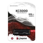 Kingston 512GB KC3000 SSD M.2 (2280), NVMe, PCIe 4.0, Gen 4x4, 7000MB/s R, 3900MB/s W