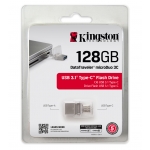 Kingston 128GB DataTraveler MicroDuo Flash Drive USB 3.1, Gen1, 100MB/s