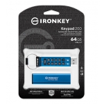 Kingston Ironkey 64GB Keypad 200 Encrypted Type-A Flash Drive USB 3.2, Gen1, FIPS 140-3*, 280MB/s R, 200MB/s W