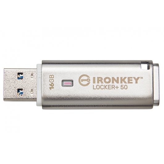 Kingston Ironkey 16GB Locker+ 50 Encrypted Type-A Flash Drive USB 3.2, Gen1, 145MB/s