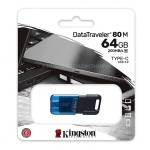 Kingston 64GB DataTraveler DT80M Type-C Flash Drive USB 3.2, Gen1, 200MB/s