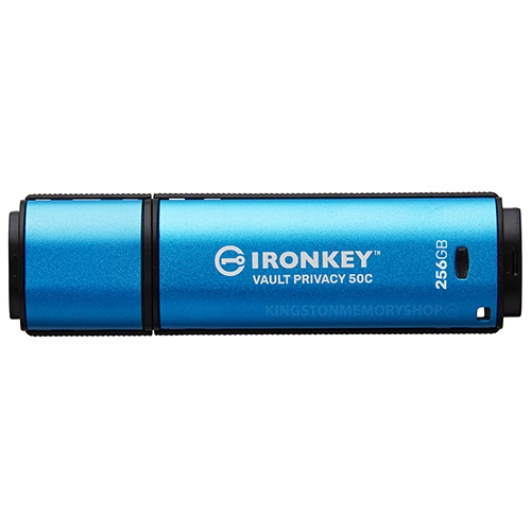 Kingston Ironkey 256GB Vault Privacy 50C Encrypted Type-C Flash Drive USB 3.2, FIPS 197, 230MB/s R, 150MB/s W
