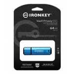 Kingston Ironkey 64GB Vault Privacy 50C Encrypted Type-C Flash Drive USB 3.2, FIPS 197, 250MB/s R, 180MB/s W