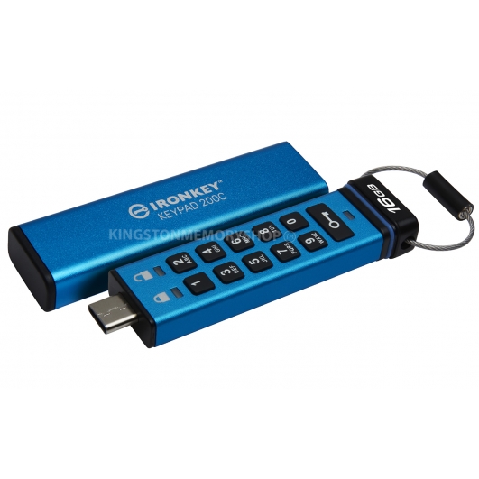 Kingston Ironkey 16GB Keypad 200C Encrypted Type-C Flash Drive USB 3.2, Gen1, FIPS 140-3*, 145MB/s R, 115MB/s W