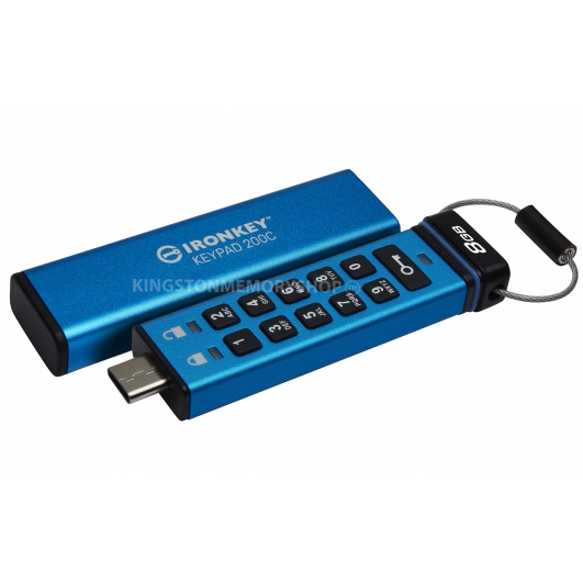 Kingston Ironkey 8GB Keypad 200C Encrypted Type-C Flash Drive USB 3.2, Gen1, FIPS 140-3*, 145MB/s R, 115MB/s W