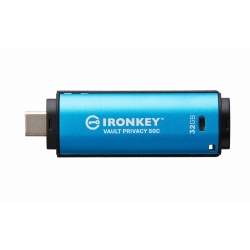 32GB Kingston Ironkey Vault Privacy 50C USB Flash Drive - USB 3.2, Gen1, Type-C, 250MB/s R, 180MB/s W